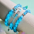 Blue Seaspray | Silver | Firefly Glass Macrame Bracelet